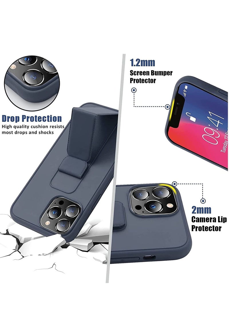 Case for iPhone 14 Plus, Back Stand Case with Magnet Holder Hand Grip Magnetic Car Mount Anti Scratch Shockproof Cover Case for iPhone 14 Plus (iPhone 14 Plus, Navy Blue) - Image 2