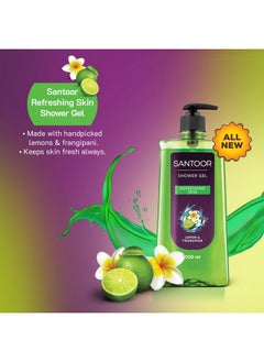 Santoor Refreshing Shower Gel With Natural Lemon & Frangipani Extracts| For Men & Women| For Soft And Fresh Skin| Suitable For All Skin Types| No Parabens| No Silicones| 500Ml  - Image 4