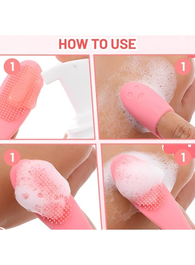 فرشاة سيليكون لتنظيف الوجه وإزالة الرؤوس السوداء، أداة تنظيف مسام الأنف، فرشاة تدليك لتنظيف بشرة الوجه - فرشاة صغيرة من السيليكون لتنظيف مسام الأنف وإزالة الرؤوس البيضاء والسوداء والشوائب - ألوان متعددة، 5 قطع - Image 4