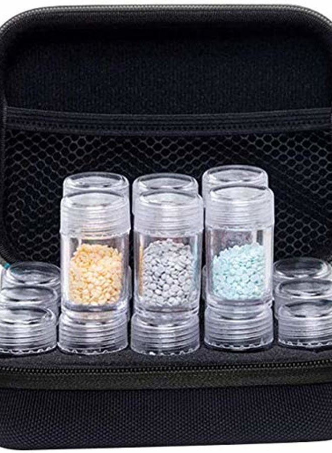 FSUHHIAD Travel Pill Organizer Small Pill Box,with 15 Divided Tiny Bottl&Writable Label,Cute Pill Bag,Zippered Pill Box Small for Vitamin/Supplement Holder,Weekly Pill Organizer Case for Vitamin & Medicine - Image 2