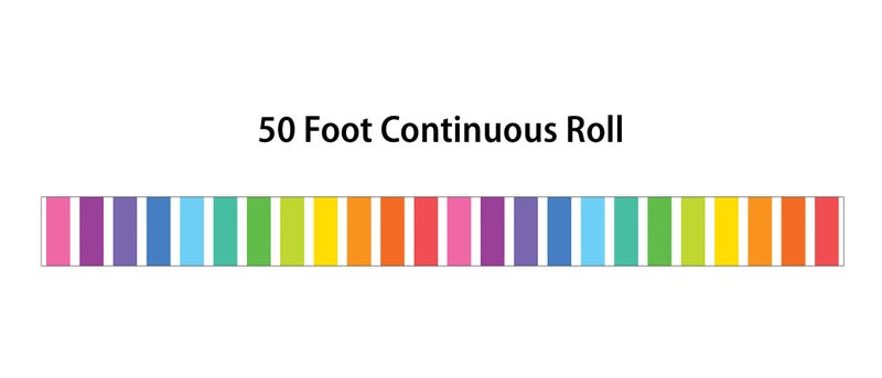 Teacher Created Resources Colorful Stripes Straight Rolled Border Trim - 50ft - Decorate Bulletin Boards, Walls, Desks, Windows, Doors, Lockers, Schools, Classrooms, Homeschool & Offices - Image 2