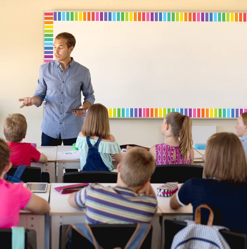 Teacher Created Resources Colorful Stripes Straight Rolled Border Trim - 50ft - Decorate Bulletin Boards, Walls, Desks, Windows, Doors, Lockers, Schools, Classrooms, Homeschool & Offices - Image 5