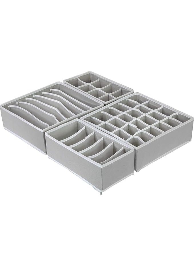 موان منظم خزانة الملابس الداخلية من Simple Houseware، مقسم أدراج، مجموعة من 4 قطع، منظم خزانة مكتب، وتخزين حمالة الصدر والجوارب  - Image 2