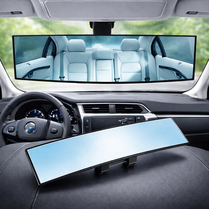 GNASTAS Rear View Mirror, Clip On Rear View Wide Angle Mirror, Panoramic Interior Extended Rear View Mirror, Anti-Glare, car mirror Blue 1pc - Image 4