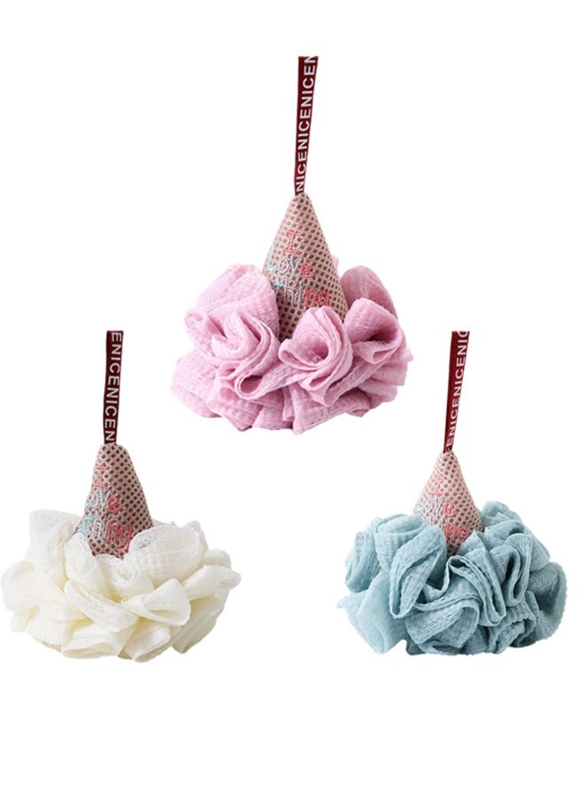 3 Pack Ice Cream Bath Ball, Bath Towel, Foaming, Soft and Non-harming To The Skin - Image 1