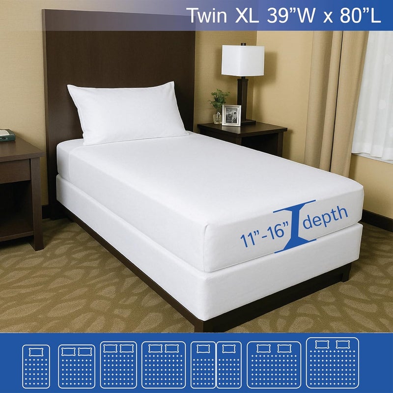 Four Seasons Essentials Twin Extra Long (XL) Mattress Protector Bedbug Waterproof Zippered Encasement Hypoallergenic Premium Quality Cover Protects Against Dust Mites Allergens - Image 2