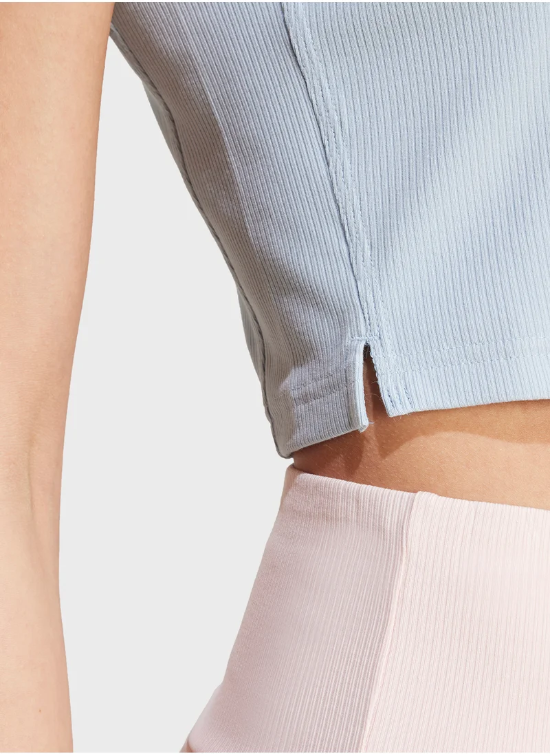 اديداس Lounge Ribbed Cropped T-Shirt