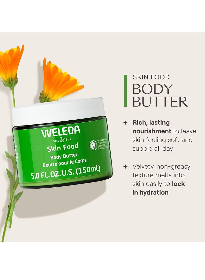 Weleda زبدة الجسم ويليدا سكين فود 5 أونصة سائلة، جرة زجاجية مستدامة، مرطب غني بالنباتات مع زبدة الشيا وزبدة الكاكاو، زيت اللوز الحلو والبنفسج. - Image 3