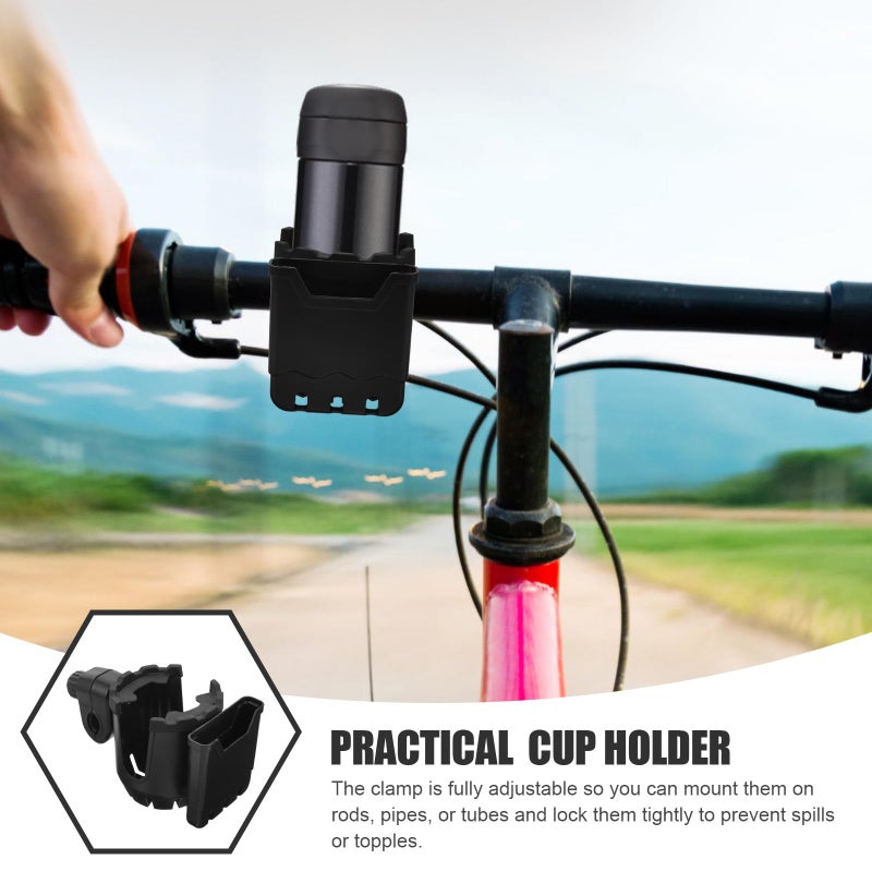 Rotatable 360 Wheelchair Cup Holder Walker Rollator Bottle Phone Holder Black - Image 4
