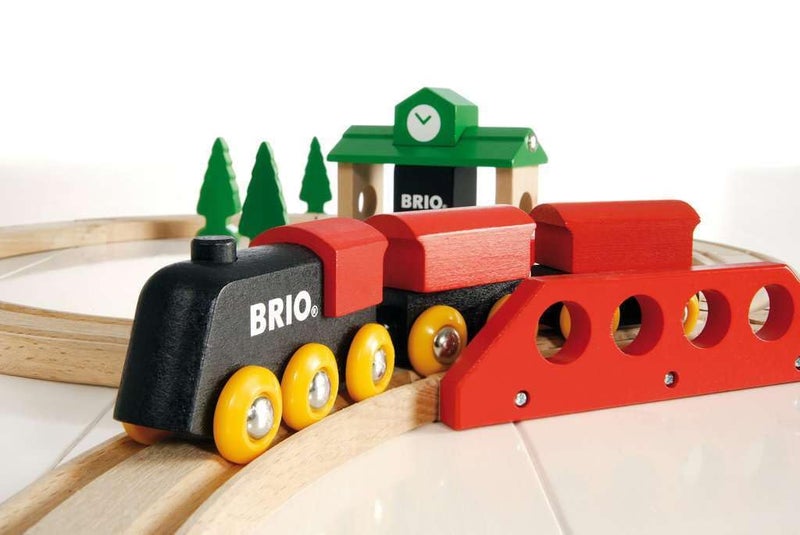 BRIO Classic Figure 8 Set  22Piece FSCCertified Wood Train Set  Accessories  Includes Train Depot Trees Tracks  More  Compatible with All Wooden Rail Sets  Fun Play for Kids Ages 2  Up - Image 3