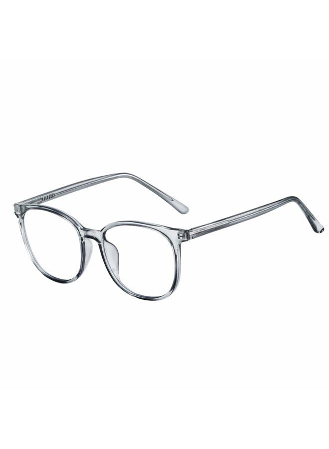 FONHCOO Blue Light Blocking Glasses Fashion Round TR90 Frame Transparent Eyewear Anti UV Blu-Ray Computer Glasses for Women Men (Grey) - Image 2