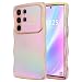 LCHULLE for Samsung Galaxy S24 Ultra Case for Women Girls Cute Wave Frame Curly Shape with Love Heart Camera Protection Luxury Plating Shockproof Case for Galaxy S24 Ultra 5G Colorful Light Purple - Image 2