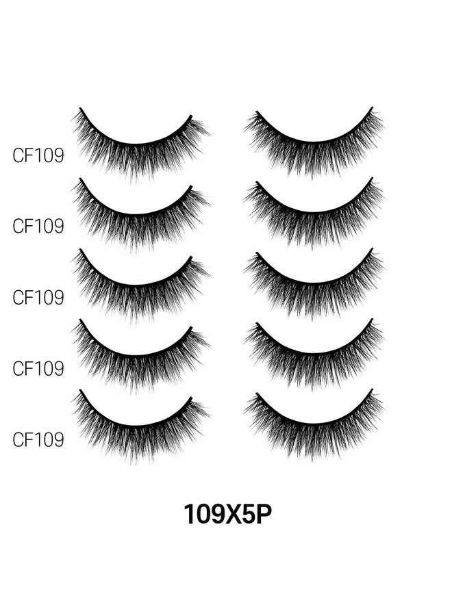 Laflare 3D Cashmere False Eyelashes Multipack Ultra Soft Glam Luxurious Crueltyfree Reusable Fake Eyelashes 5 Pairs Value Pack (109X5P) - Image 2