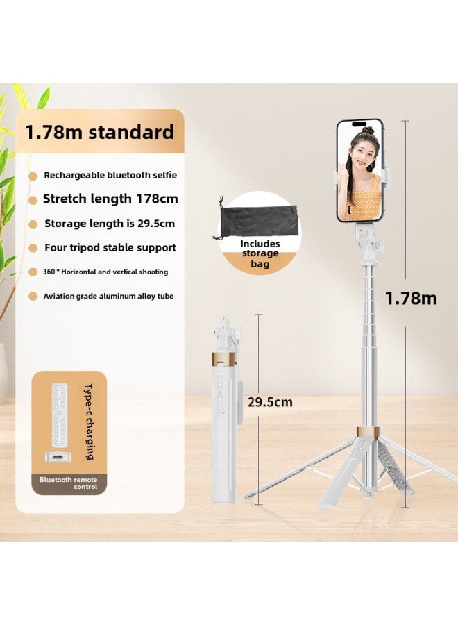 Y Sequence Mobile Phone Selfie Stick Bluetooth Selfie Mobile Phone Live Four-legged Stand Selfie Stick Manufacturers Wholesale-Color:Y17-no Light White (aluminum Alloy - Image 1