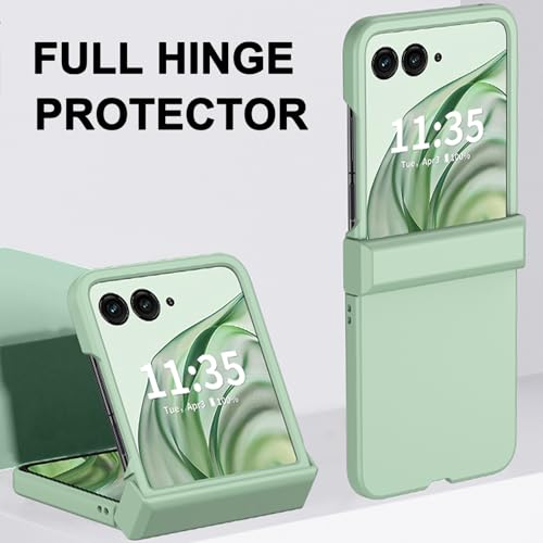 NINKI Compatible Moto Razr 50 Ultra Case 2024 with Hinge Protector,Motorola Razr Plus 2024 Case 5G Moto Razr Plus 2024 Case Thin,Hard Protective Hinge Case for Motorola Razr 50 Ultra Phone Cases Green - Image 3