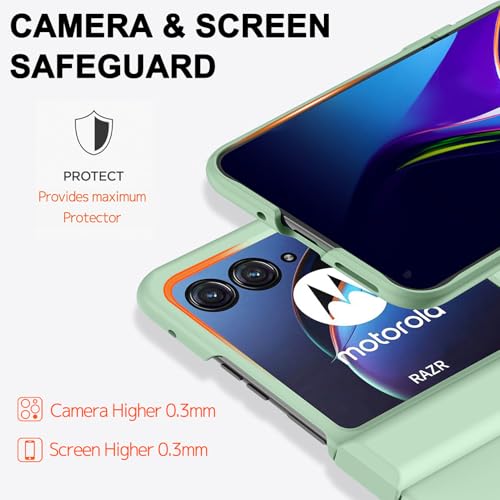 NINKI Compatible Moto Razr 50 Ultra Case 2024 with Hinge Protector,Motorola Razr Plus 2024 Case 5G Moto Razr Plus 2024 Case Thin,Hard Protective Hinge Case for Motorola Razr 50 Ultra Phone Cases Green - Image 2