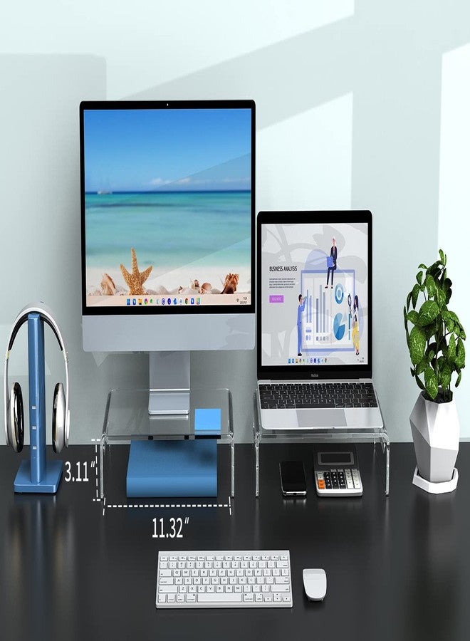 Zimilar 2 Pack Monitor Stand Riser, Acrylic Monitor Stand for Computer - Image 4