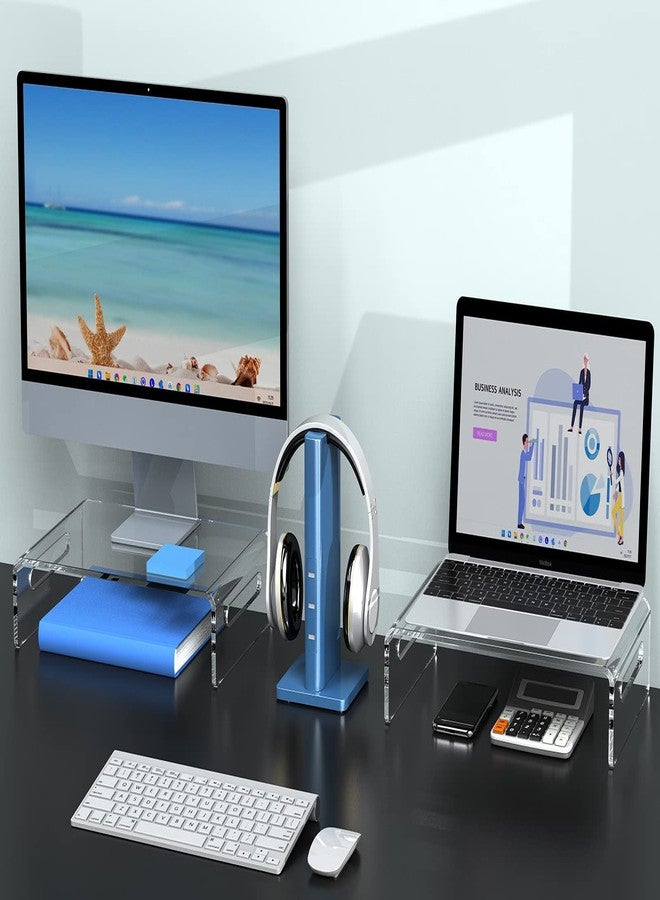 Zimilar 2 Pack Monitor Stand Riser, Acrylic Monitor Stand for Computer - Image 3