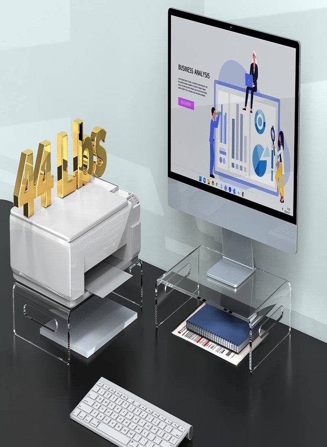 Zimilar 2 Pack Monitor Stand Riser, Acrylic Monitor Stand for Computer - Image 2