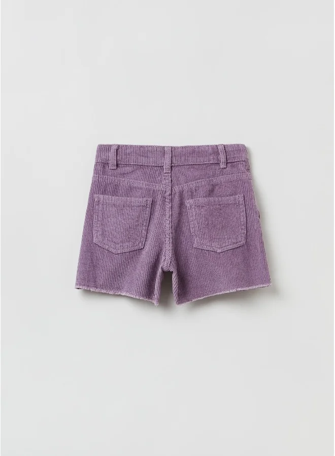 او في اس OVS Girls Frayed Edge Corduroy Skirt