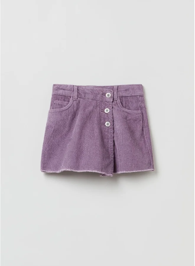 او في اس OVS Girls Frayed Edge Corduroy Skirt