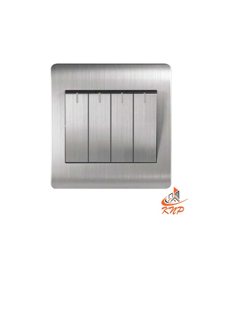 KNP 10A 4 Gang 1 Way Switch - Stainless Steel - Image 3