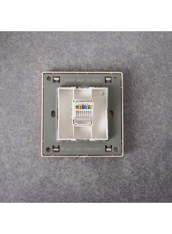 DANUBE HOME Milano Single Data Outlet Network Socket Insert Keystone Jack Faceplate For Home Appliances Computers Telephones Cat6 Aura Gld - Image 2