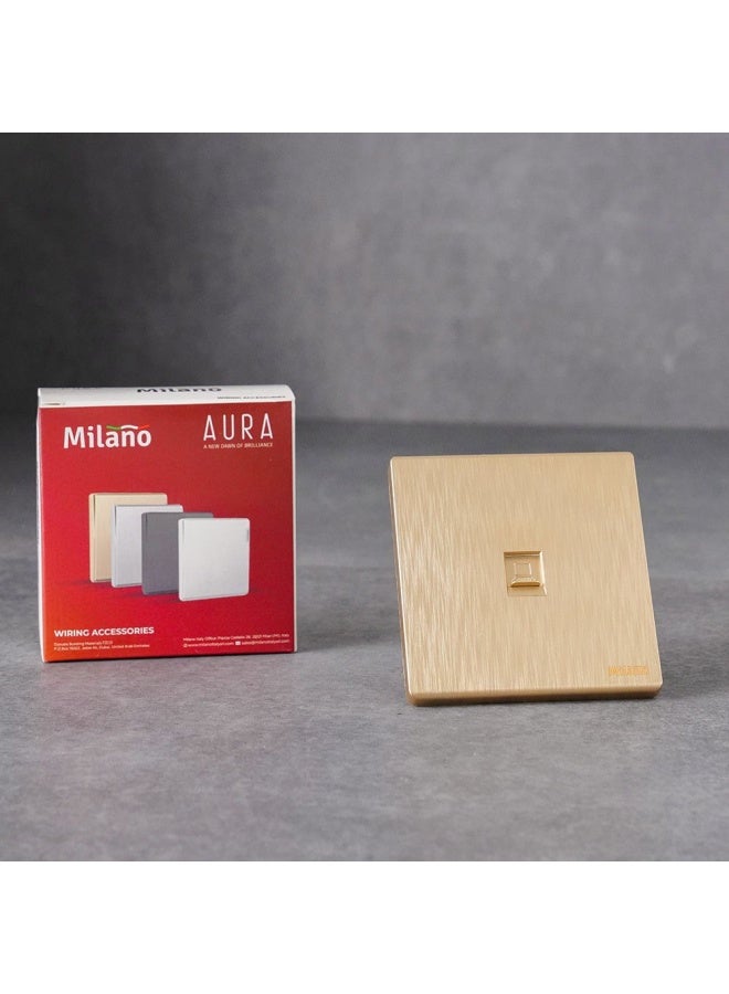 DANUBE HOME Milano Single Data Outlet Network Socket Insert Keystone Jack Faceplate For Home Appliances Computers Telephones Cat6 Aura Gld - Image 3