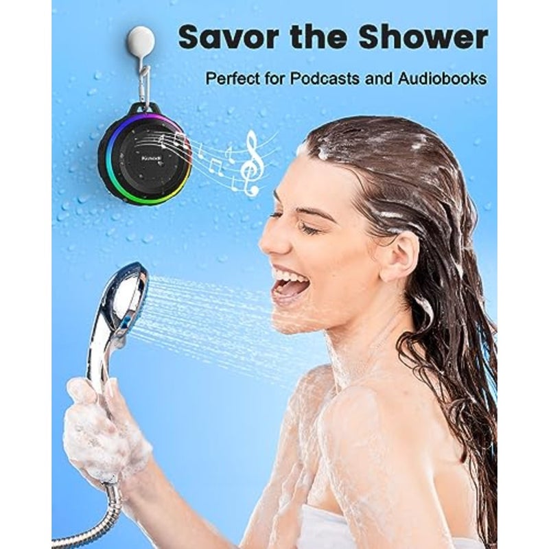 Bluetooth Shower Speaker with IPX7 Waterproof, Crisp Clear Sound, True Wireless Stereo, Clip Portable for Pool Beach Boat Kayak Float Golf - Image 4