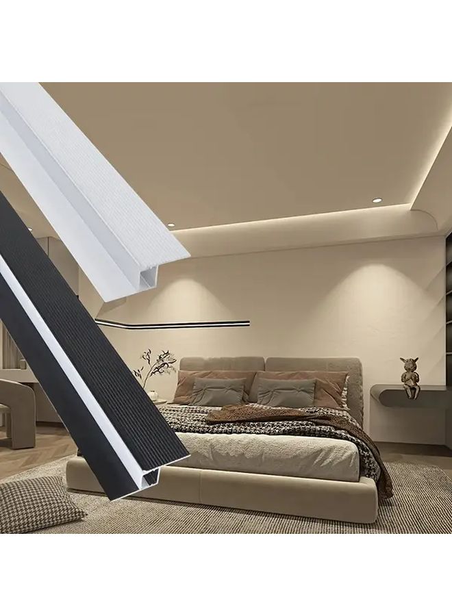 قناة إضاءة LED من الألومنيوم الأبيض 6 قطع 0.5 متر لكل قطعة سهلة التركيب للسقف والأرفف - Image 5