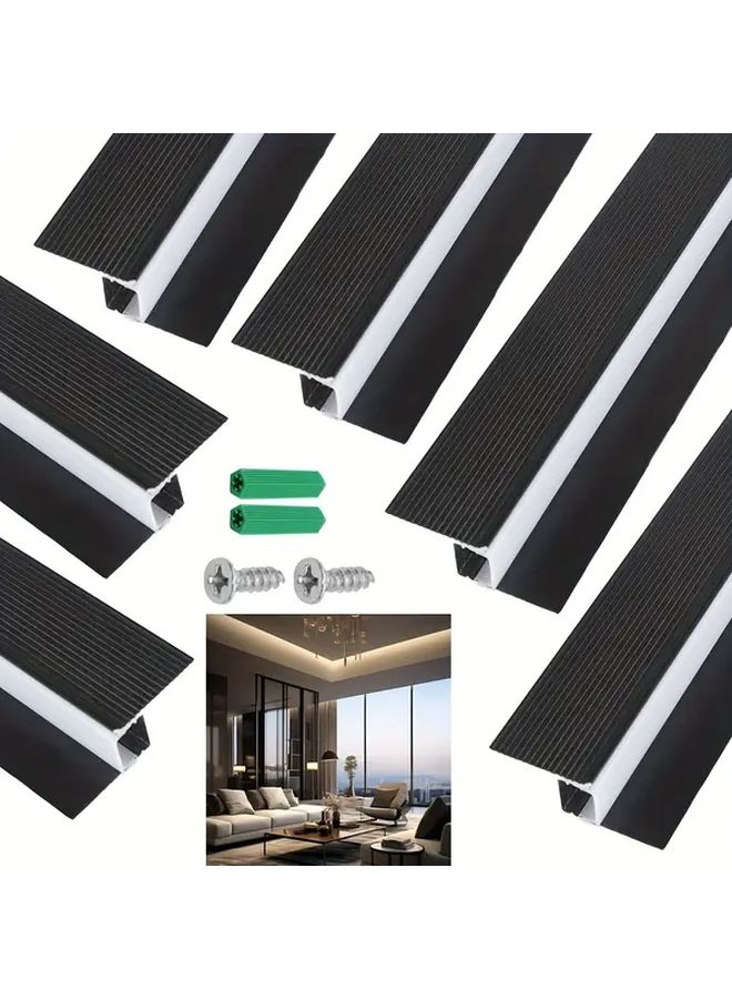 قناة إضاءة LED من الألومنيوم الأبيض 6 قطع 0.5 متر لكل قطعة سهلة التركيب للسقف والأرفف - Image 1