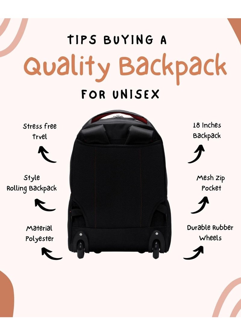 Stargold Water Resistance 2 Wheels Casual Trolley Backpack 18 Inch  - Image 2