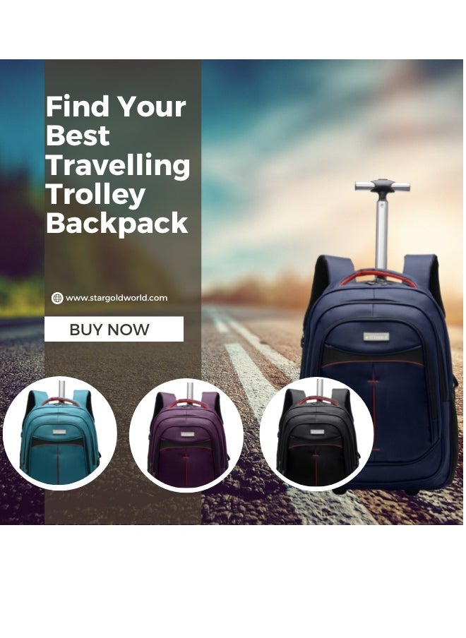 Stargold - Water Resistance 2 Wheels Casual Trolley Backpack 18 Inch - Image 1
