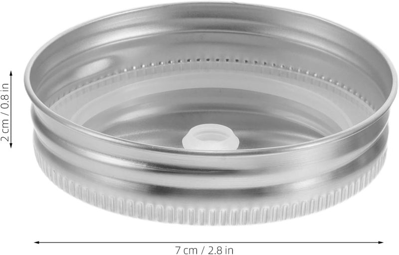 6pcs Mason Jar Lids with Straw Hole, 70mm Tinplate Wide Mouth Replacement Caps, Leak-proof Drink Lids for Regular Mouth Mason Jars, Reusable Canning and Beverage Covers - Image 2