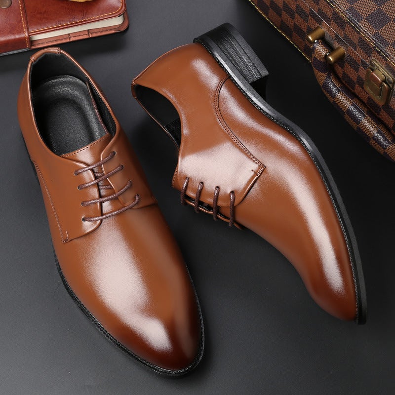 2023 Summer Plus Size 4748 Glossy Men'S Shoes Formal Wear Business Pointed Leather Shoes Casual Fashion Platform Height Increasing Shoes - Image 2