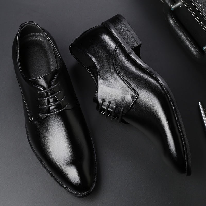 2023 Summer Plus Size 4748 Glossy Men'S Shoes Formal Wear Business Pointed Leather Shoes Casual Fashion Platform Height Increasing Shoes - Image 4