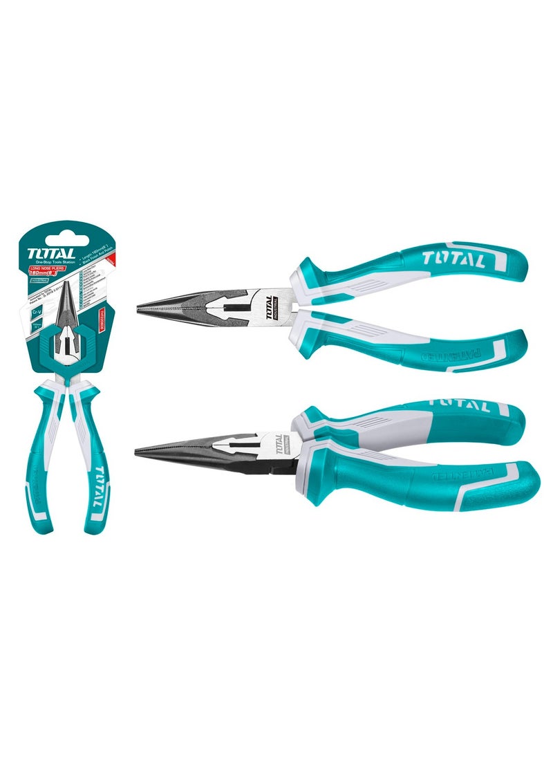 TOTAL - Flat Long Nose Plier 6 Inch 160 MM - Image 1