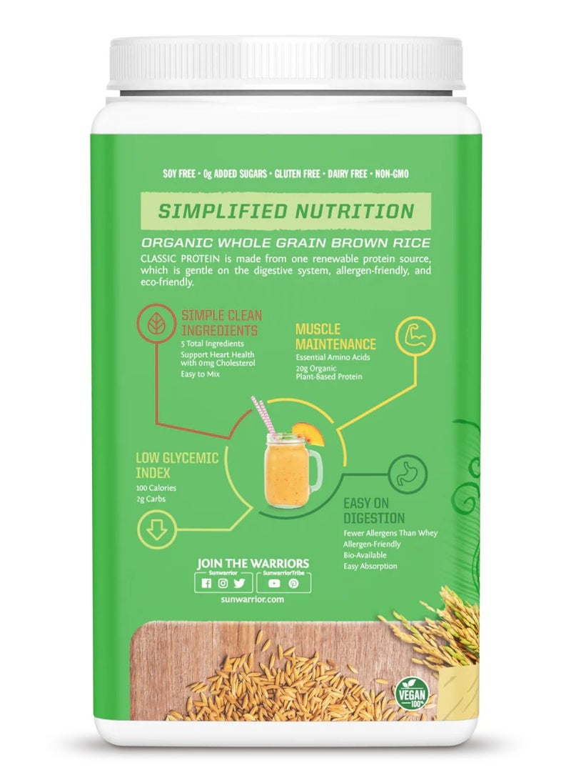 Sunwarrior Sunwarrior Classic Vanilla Protein Powder – Plant-Based, Organic, 750g  - Image 3
