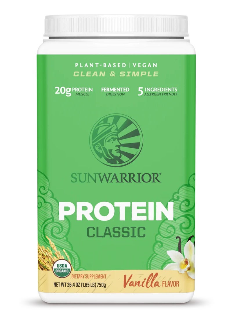 Sunwarrior Sunwarrior Classic Vanilla Protein Powder – Plant-Based, Organic, 750g  - Image 5