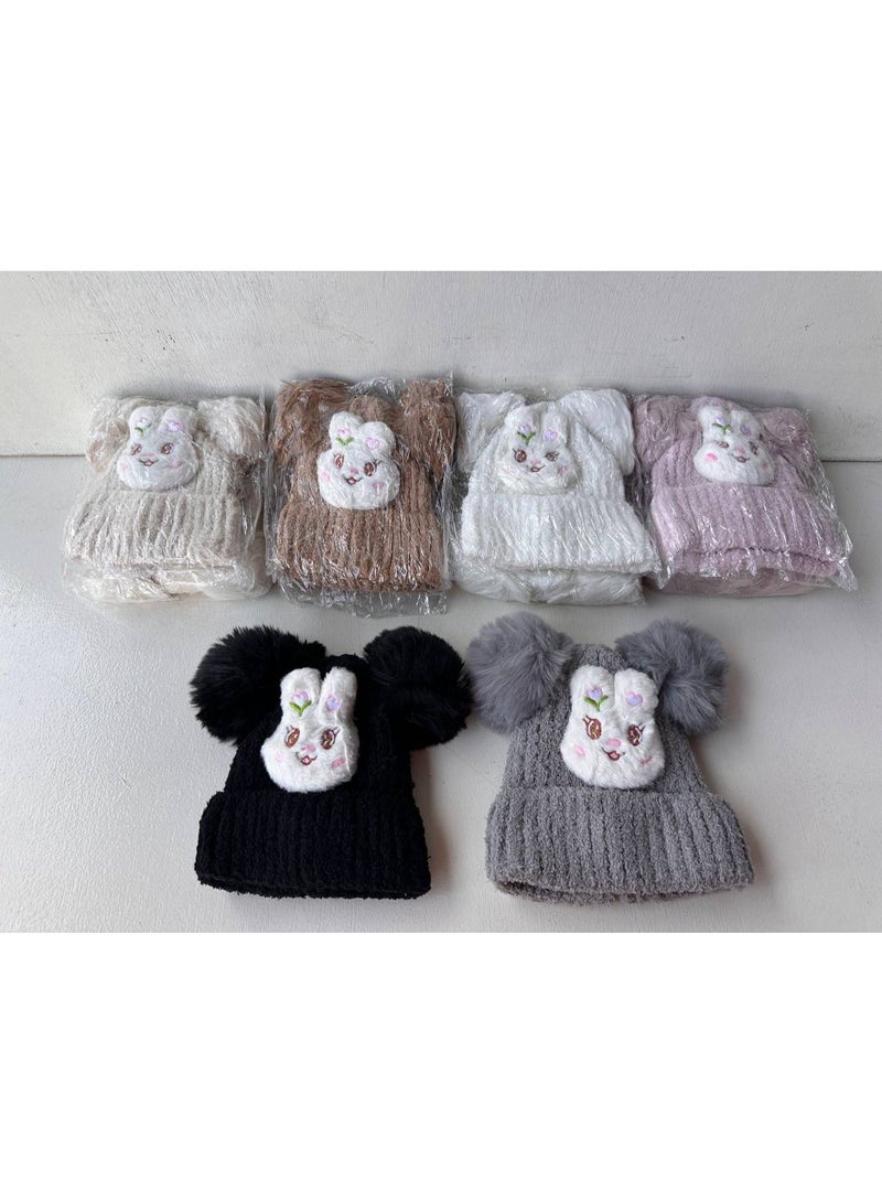 Cute Bear Winter Hat for Kids! Adorable and cute design with pop-out ears and a smiling bear face, suitable for boys and girls from infancy up to approximately 6 years old. Perfect for everyday outings or playing outdoors during winter. Easy to wear and gives your child a fun and adorable look. - Image 2