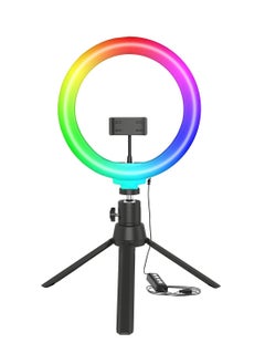 باس تيك إضاءة حلقية LED ناعمة RGB كاملة MJ26، إضاءة حلقية LED ناعمة لسطح المكتب، مقاس 12 بوصة، 16 لون RGB مع حامل ثلاثي صغير، مناسبة لـ YouTube | جلسات تصوير | بث مباشر | مكياج، متوافقة مع جميع هواتف وكاميرات iOS/Android.  - Image 1