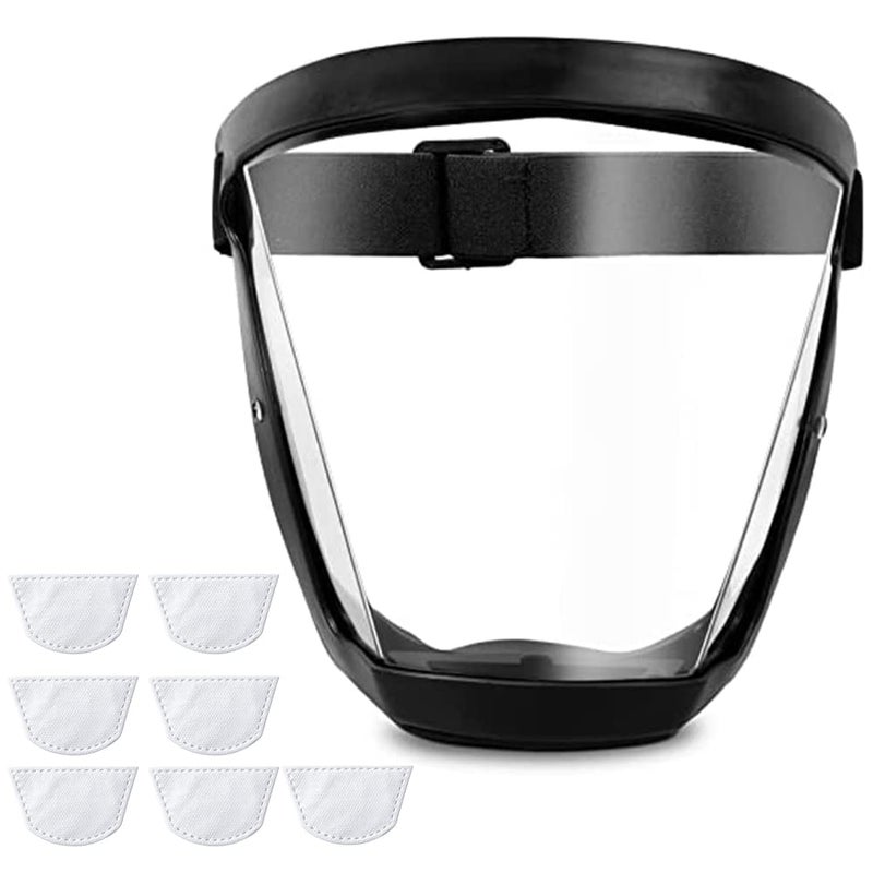 ascavs Full Face Shield for Yard Work Woodworking Wide View Clear Visor with AntiFog Coating Breathable Bottom Design Adjustable Headband