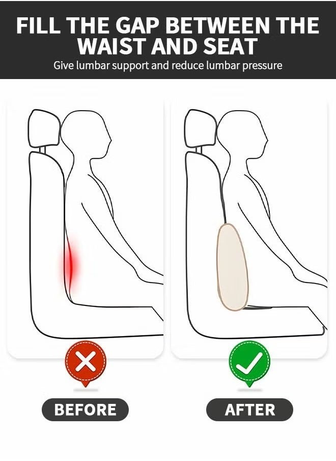 Generic - Car Back Cushion Lumbar Support  Memory Foam Ergonomic  Back Support Cushion  Office Chairs Car Seat For Pain Relief  Four Season Universal Breathable (Grey) - Image 1