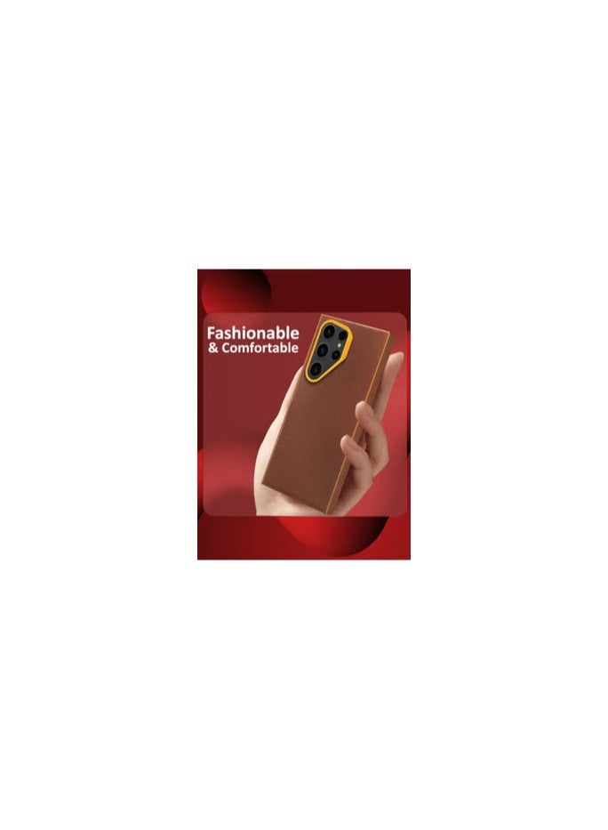 CATANES Samsung Galaxy S23 Ultra 3 Pack Vegan Leather Case, 1 Cover with 2 Screen Protectors, Slim Fit, Raised Edges for Camera and Screen Protection - Image 1