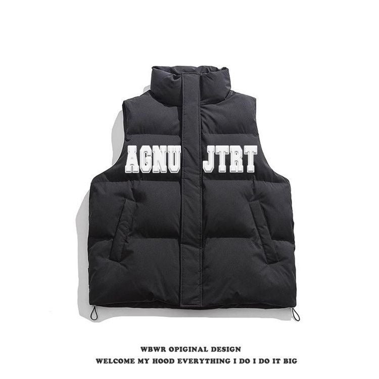 Korean-Style Waistcoat Men'S And Women'S Trendy Stand Collar Cotton-Padded Jacket Slim-Fit Thickened Waistcoat Warm Waistcoat Waistcoat Jacket - Image 4