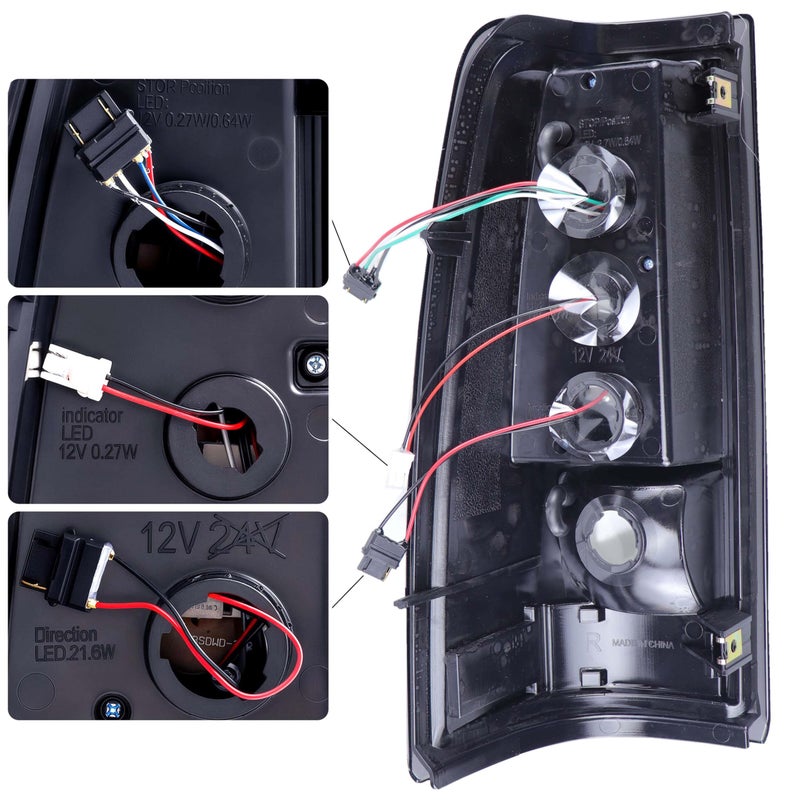 MOCW Updated LED Tail Light Assembly for 2003 2004 2005 2006 Chevy Silverado 1500 2500 3500 GMC Sierra 1500 2500HD 3500,Smoke Black LED Rear Brake Lamps,Driver & Passenger Side - Image 4