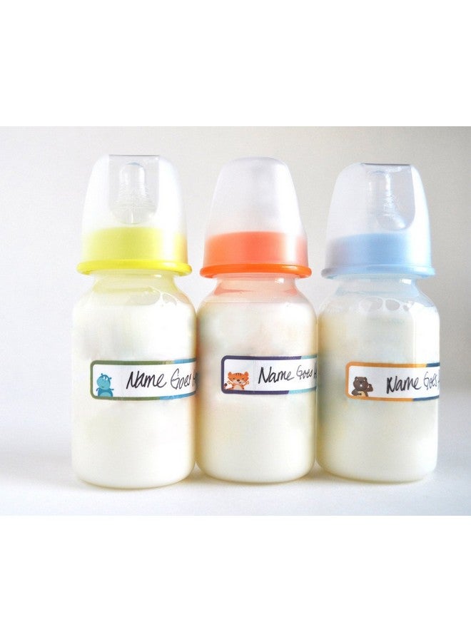 Lil' Labels Bottle Labels, Write-On, Self-Laminating, Waterproof Kids Name Labels for Baby Bottles, Sippy Cup for Daycare School, Dishwasher Safe (Animal Friends), Made in The USA - Image 2