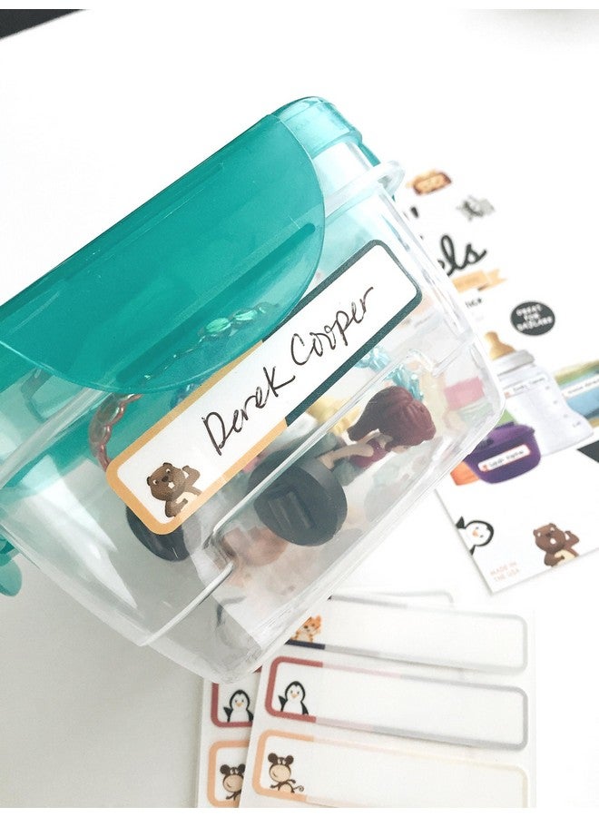 Lil' Labels Bottle Labels, Write-On, Self-Laminating, Waterproof Kids Name Labels for Baby Bottles, Sippy Cup for Daycare School, Dishwasher Safe (Animal Friends), Made in The USA - Image 3