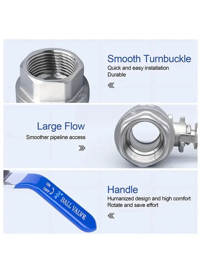 3 4 Inch Push Type Ball Valve 304 Stainless Steel Corrosion Resistant Water Disconnect Valve - Image 3