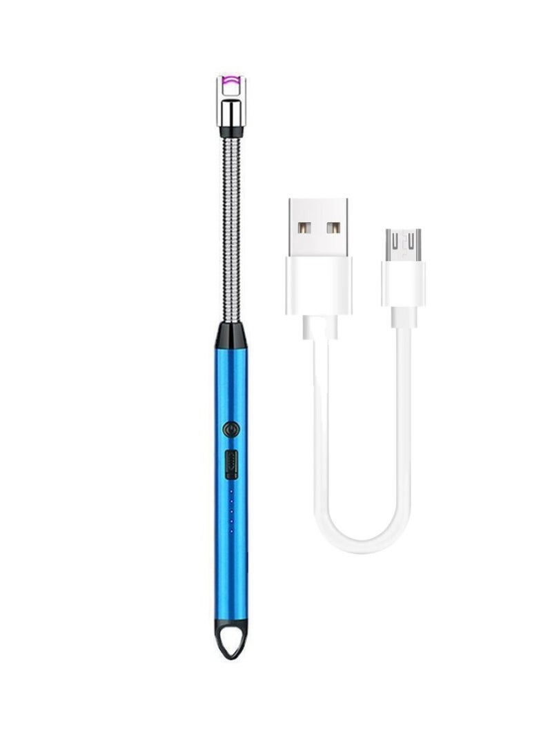 Yuwell Electric BBQ Lighter 360 Degree Windproof Flameless Flexible Neck Long USB Type-C Rechargeable Electric Candle Arc Lighter With LED Battery Display Blue  - Image 1